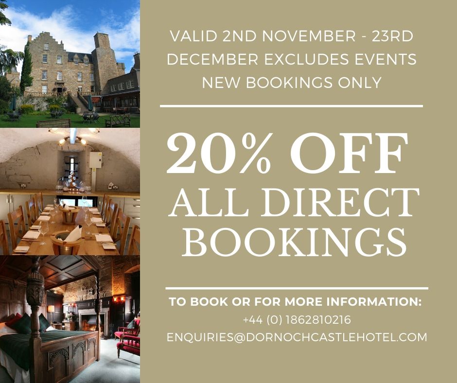 20% OFF ALL DIRECT BOOKINGS