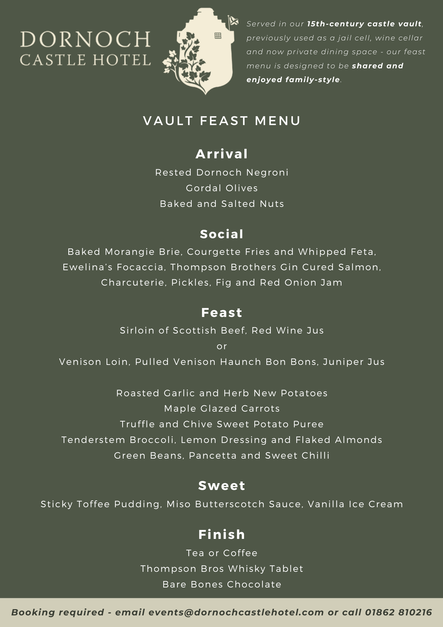 Vault Feast Menu 2026